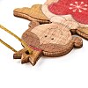 Christmas Theme Wood Big Pendant Decorations HJEW-F011-04-4