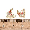 Christmas Brass Micro Pave Cubic Zirconia Enamel Charms KK-L255-19G-02-3