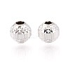 Textured 925 Sterling Silver Beads STER-T008-47S-3