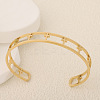 304 Stainless Steel Cuff Bangles for Women BJEW-S181-02G-A-1