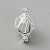1Pc 925 Sterling Silver Micro Pave Clear Cubic Zirconia Bead Cage Pendants STER-HS0001-19-1