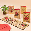CRASPIRE Rectangle with Pattern Wooden Greeting Cards DIY-CP0006-75J-6