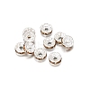 Rondelle Brass Rhinestone Spacer Beads FS-WG29681-65-1
