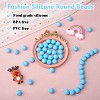 100Pcs Silicone Beads Round Rubber Bead 15MM Loose Spacer Beads for DIY Supplies Jewelry Keychain Making JX447A-2