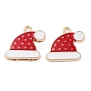 Christmas Theme Barrel Plating Alloy Enamel Pendants PALLOY-S192-01KCG-03-1