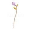 Alloy Enamel Flower Hair Sticks OHAR-PW0006-25G-1