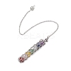 7 Chakra Round Natural Amethyst & Lapis Lazuli & Rose Quartz & Green Aventurine & Dyed Quartz & Carnelian & Synthetic Citrine Dowsing Pendulums PALLOY-JF03658-02-1