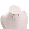 Bust Shaped Microfiber & Wood Jewelry Necklace & Earrings Display Stands NDIS-H042-01A-03-3