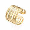 304 Stainless Steel Multi-string Open Cuff Ring RJEW-T023-30G-3