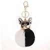 Dog Furry Pom-Pom Keychain for Women PW-WGFFA3E-01-1