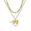 304 Stainless Steel Bowknot Pendant Necklaces NJEW-L182-001G-04-1