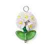 Glass Seed Beaded Flower Pendants X1-PALLOY-MZ00521-02-1