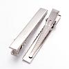 Platinum Plated Iron Flat Alligator Hair Clip Findings for DIY Hair Accessories Making X-IFIN-S286-57mm-2