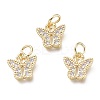 Brass Micro Pave Clear Cubic Zirconia Pendants KK-P188-N01-G-1