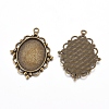 Tibetan Style Pendant Cabochon Settings TIBEP-K020-28AB-NF-2
