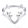 304 Stainless Steel Deer Antler Adjustable Ring for Women RJEW-T027-06P-3