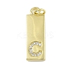 Brass Micro Pave Clear Cubic Zirconia Pendants KK-P266-06G-C-1