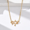 304 Stainless Steel Chemical Symbol Pendant Necklaces NJEW-Z073-03G-05-1