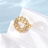 Brass Micro Pave Cubic Zirconia Cuff Rings RJEW-D323-02G-1