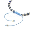 Dyed Natural Malaysia Jade Rondelle Beaded Braided Bead Bracelets BJEW-JB13395-02-4