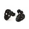 Halloween Skull with Flower 304 Stainless Steel Stud Earrings for Women LS-EJEW-B019-05EB-2