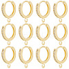 12Pcs Brass Micro Pave Clear Cubic Zirconia Hoop Earring Findings KK-UN0002-23-1