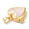 Natural Shell Locket Pendants KK-K332-15G-05-4