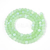 Frosted Imitation Jade Glass Beads Strands GLAA-T032-J4mm-MBB03-2