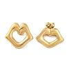 Ion Plating(IP) 304 Stainless Steel Stud Earrings EJEW-G395-08G-1