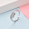 925 Sterling Silver Micro Pave Clear Cubic Zirconia Adjustable Finger Rings for Women STER-N016-136P-1