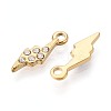 304 Stainless Steel Micro Pave Cubic Zirconia Pendants STAS-N115-51G-2