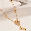 Fashionable Brass Pave Cubic Zirconia Butterfly Pendant Necklaces CT9950-4-1