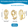 40Pcs 304 Stainless Steel Clip-on Earring Findings STAS-SC0005-84G-2