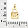 Brass Micro Pave Clear Cubic Zirconia Pendants KK-A221-10G-3