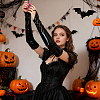 Women's Shiny Polyester Long Fingerless Gloves AJEW-CL0003-03B-5