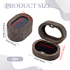Oval Wood Wedding Ring Storage Boxes with Velvet Inside CON-WH0107-32-2