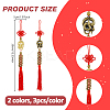 6Pcs 2 Colors Alloy Snake & Coin Pendant Decorations HJEW-DC0001-21-2