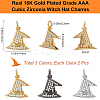 6Pcs 3 Colors Brass Micro Pave Clear Grade AAA Cubic Zirconia Pendants KK-BBC0015-43-2