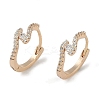 Clear Cubic Zirconia Hoop Earrings EJEW-L292-013G-1