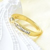 Brass Micro Pave Clear Cubic Zirconia Open Cuff Rings for Women RJEW-F179-06G-5
