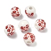 Floral Printed Porcelain Beads PORC-M531-2-2