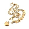 304 Stainless Steel Hollow Heart Pendant Double Layer Necklaces for Women NJEW-F341-01G-2