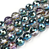 Transparent Electroplate Glass Bead Strands EGLA-TAC0003-04J-1