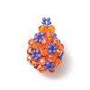 3Pcs Handmade Glass Seed Beaded Pendants PALLOY-MZ00422-2