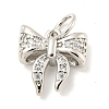 Rack Plating Brass Micro Pave Clear Cubic Zirconia Pendants KK-B093-01H-P-1