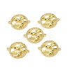 Brass Micro Pave Clear Cubic Zirconia Connector Charms KK-E068-VB294-4