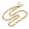 Ion Plating(IP) 304 Stainless Steel Oval & Ring Link Chain Necklaces for Women NJEW-D056-02G-1