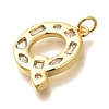 Brass Micro Pave Clear Cubic Zirconia Pendants KK-G521-01G-Q-2