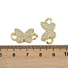 Brass Micro Pave Clear Cubic Zirconia Butterfly Links KK-I358-032G-3