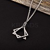304 Stainless Steel Triangle & Rhombus Pendant Necklace with Box Chains JN1045C-2